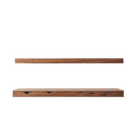 Empty wooden shelf isolated on transparent background png