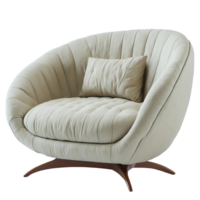 Big comfortable soft arm chair isolated on transparent background png