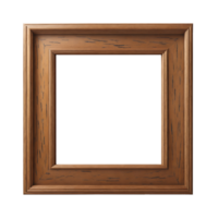 Brown wooden photo frame isolated on transparent background png