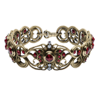 Beautiful bracelet with red stones isolated on transparent background png