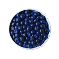 Fresh blueberries in a bowl isolated on transparent background png
