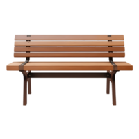 Modern wooden park bench isolated on transparent background png