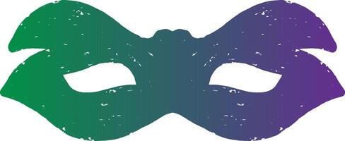a purple and green mask with a bow on it vector