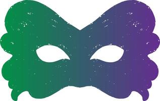 a purple and green mask with a butterfly on it vector