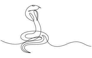 Snake in one line art vector