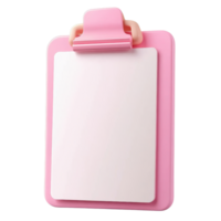 A pink clipboard with a blank sheet of paper png
