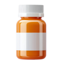 An orange bottle with a white cap on it png