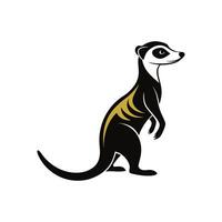 A meerkat is standing on its hind legs vector