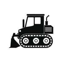 A black and white silhouette of a bulldozer vector