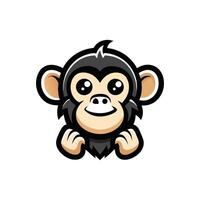 A cartoon monkey with a big smile on its face vector