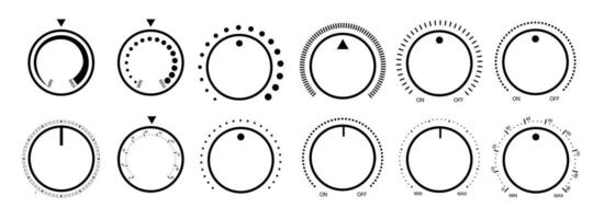 Round scale and controller volume level knob with vector