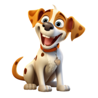 Cheerful cartoon beagle puppy sitting with a big smile png