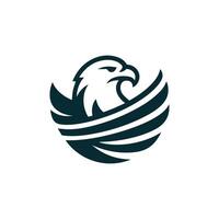 Eagle logo with a wave pattern vector