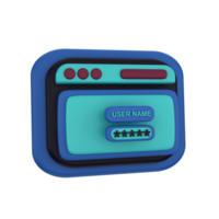 log in web 3d icon png