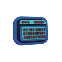 binary code web 3d icon png