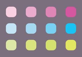 Color palette, trend, Color shapes set, geometric form with different color, trendy set, flat design vector