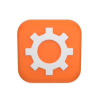 gear setting button 3d icon png