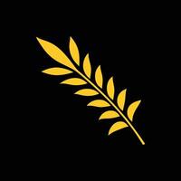a yellow leaf on a black background vector