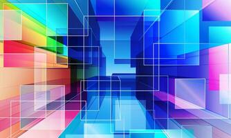Colorful techno abstract background overlap layer on bright space with glowing squares decoration. soft color. vector