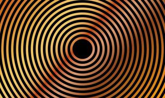 Concentric circle. Circular line pattern glow gold metallic background. vector
