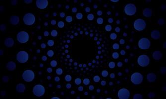 Abstract kaleidoscope circle pattern. Geometric dark blue background. vector