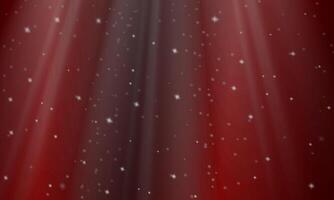 Shiny light rays with stars sparkle on red background. soft color. vector