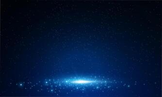 Blue glowing light glitter background effect. Magical star dust sparks light effect in explosion on black background. vector