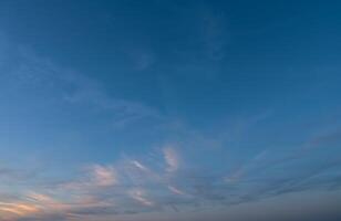 Expansive twilight sky reflecting soft hues at the edge of a tranquil evening photo