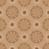 Seamless, ethnic pattern with circles on a beige background vector