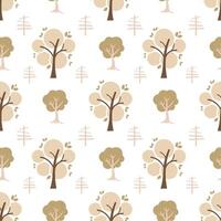 Seamless pattern with autumn trees on white background vector
