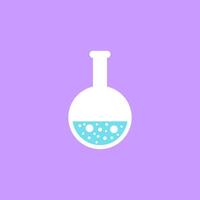 Flask icon isolated on violet background. vector