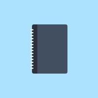 A black notebook on a blue background vector