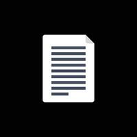 Document icon on a black background. vector