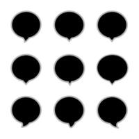 set of black and white speech bubbles vector