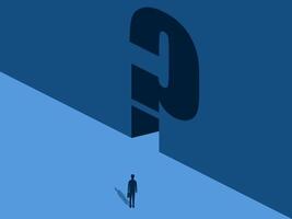Business problem to solve, Businessman with question mark vector