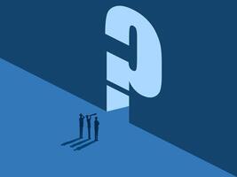 Business concept, Business team looking at the problem sign vector