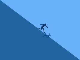 Think differently, leave the comfort zone, jump to a new area vector