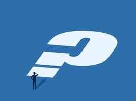 Business problem solving, Man facing a question mark vector
