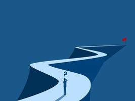 Solve problems in life path problems, Businessman on a complex and long path vector