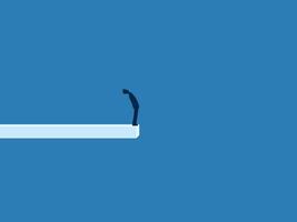 Challenges and risks, people standing looking at the end of a springboard vector