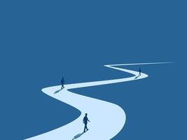 Compete, Career path, Group of businessmen on the career path vector