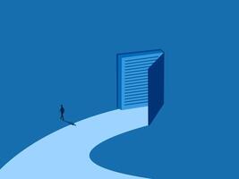 Learning outside the book, people walking off the path of the book vector