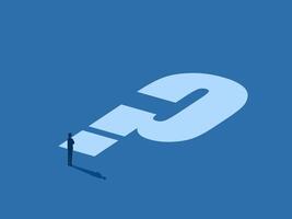 Confident businessman standing looking at the problem ahead. vector