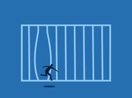 Escape, Businessman breaks out of prison vector