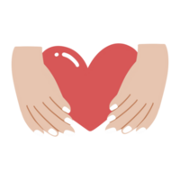 Two hands holding a heart in the shape of a heart png