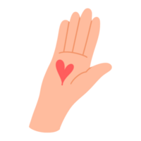 A hand with a heart on it png
