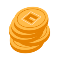 A stack of coins with the letter e on it png