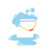 A bucket with soap and bubbles on it png