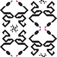Snake 2025 chines new year. Geometric seamless patterns in black and white create a visually stunning and symmetrical design. vector