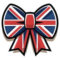 A cartoon union jack bow with UK flag vector